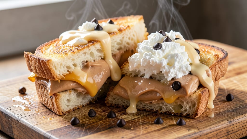 Beaches and Cream Grilled Cheese Recipe: Coffee-Infused Crunch with Warm Chocolate Streaks