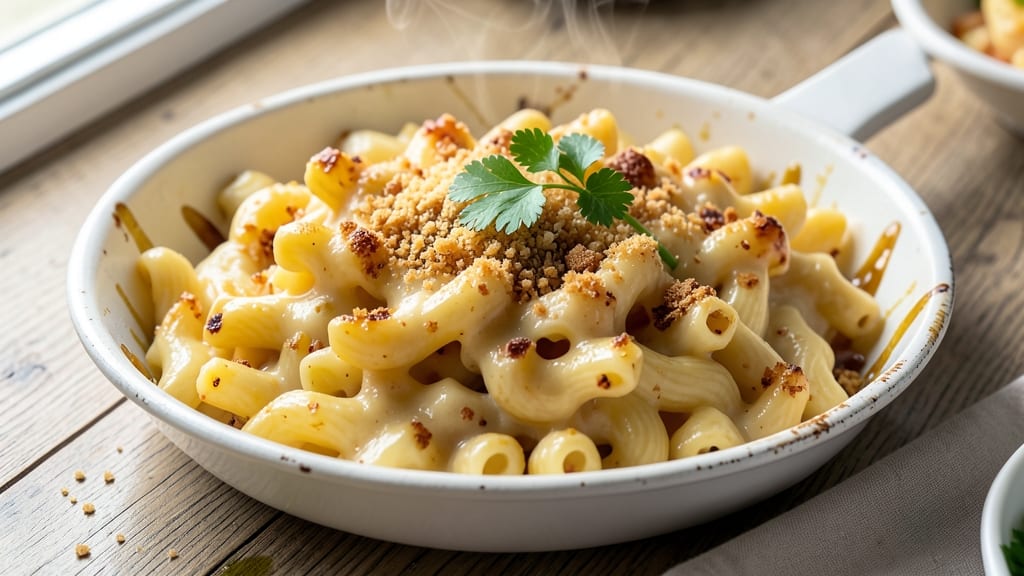 Aged Cheddar Mac and Cheese Recipe: Deep Umami Crunch From Nutty Cheese Chips