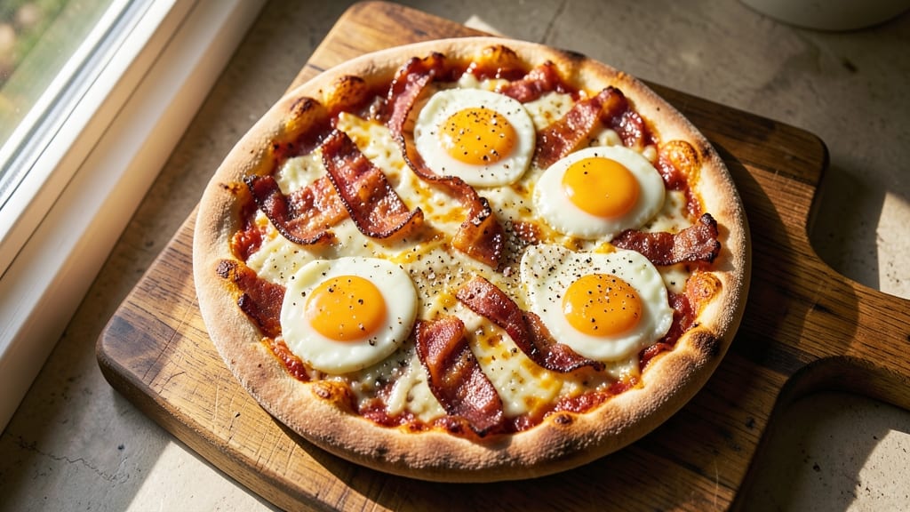 Bacon Egg Cheese Pizza Recipe: Crispy Crust, Runny Yolk Magic