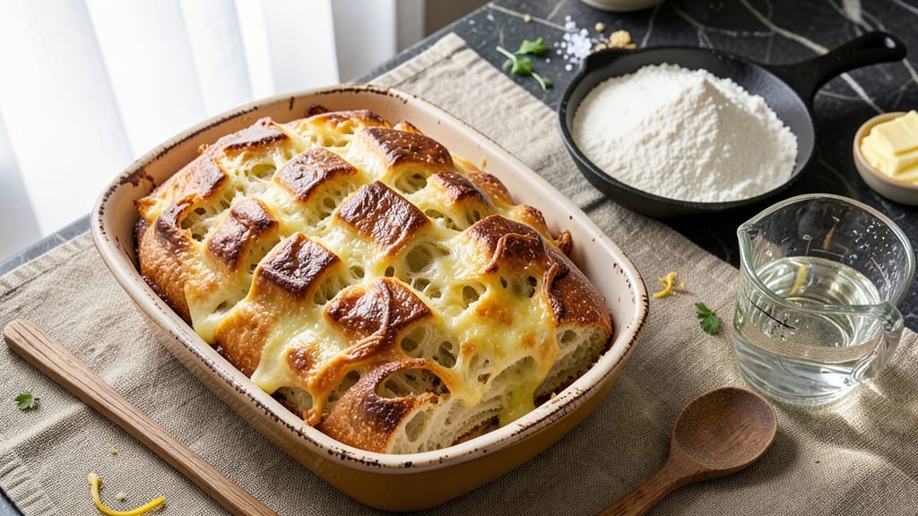 Baked Bread With Cheese Recipe: Crispy-Golden Crust Hugging Melted Cheese