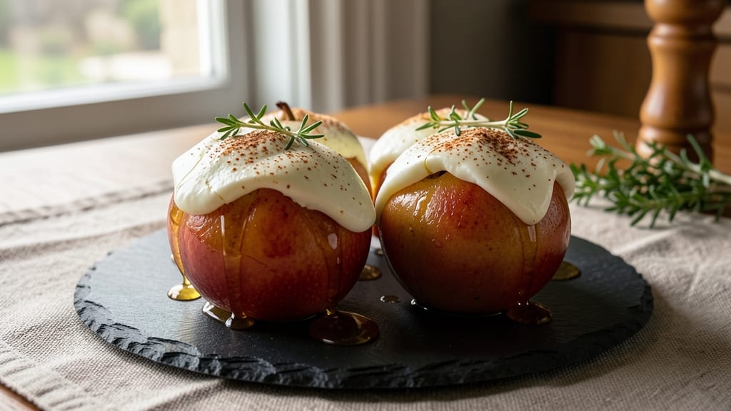 Baked Pears With Goat Cheese Recipe: Caramelized Fruit and Tangy Cream Fusion