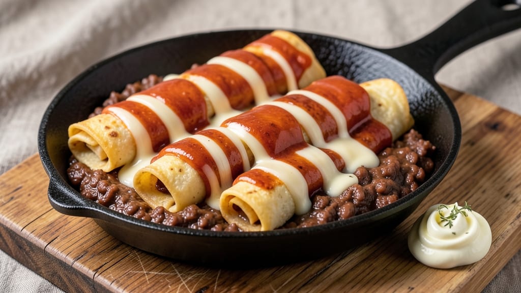 American Cheese Enchiladas Recipe: Melty, Spiced Layers in One-Pan Magic