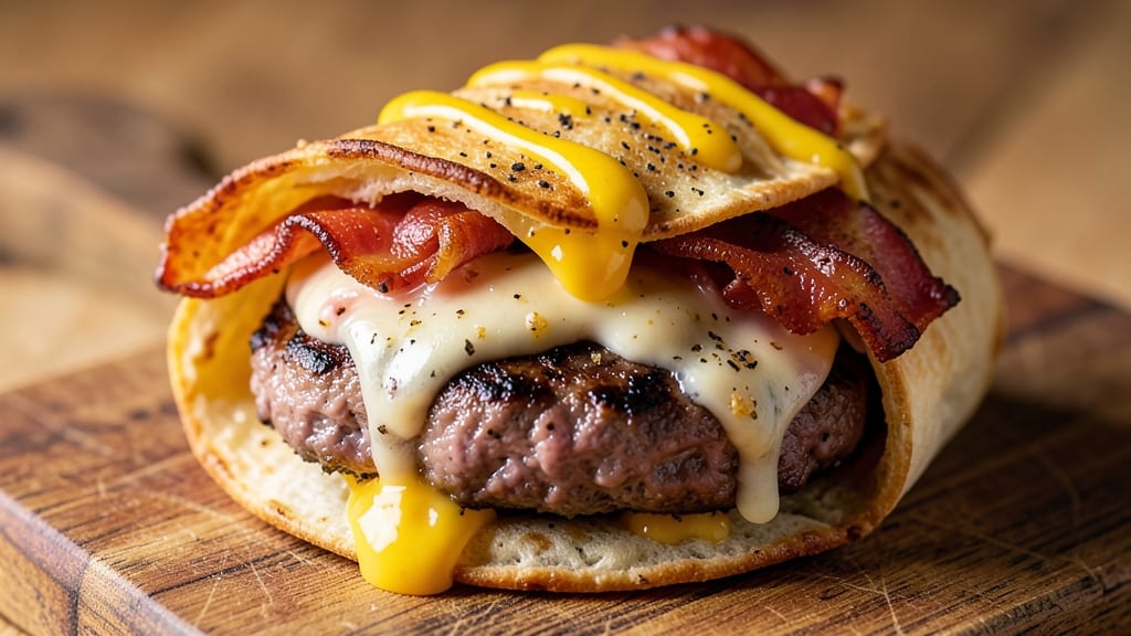 Bacon Mac and Cheese Burger Wrap Recipe: Smoky Cheese-Stuffed Bites in 20 Minutes