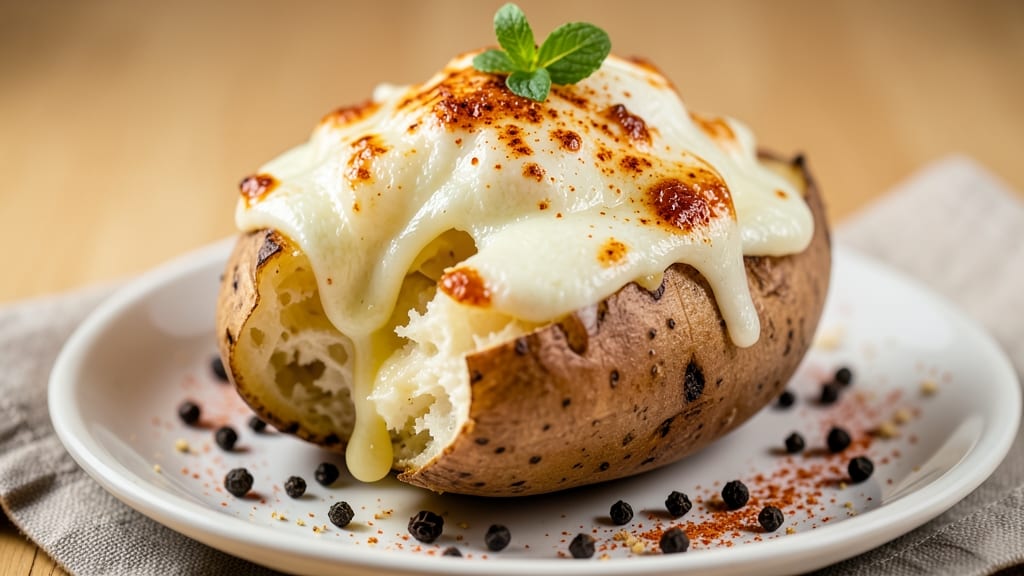 Baked Potato With Mozzarella Cheese Recipe: Cheesy Crust That Sticks Without the Mess