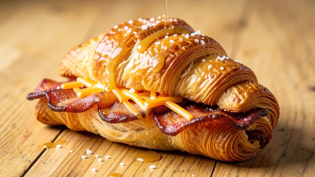 Bacon and Cheese Croissant Recipe: Flaky Layers With Crispy Bacon Bites
