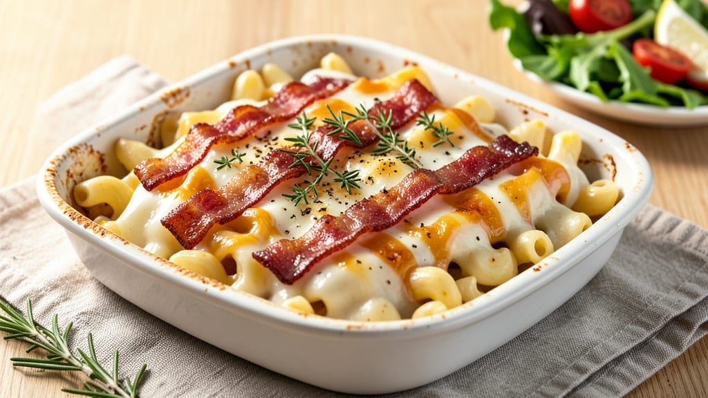 Applebee's Mac and Cheese with Bacon Recipe: Crispy Bacon Topping and Cheesy Pull-Apart Magic