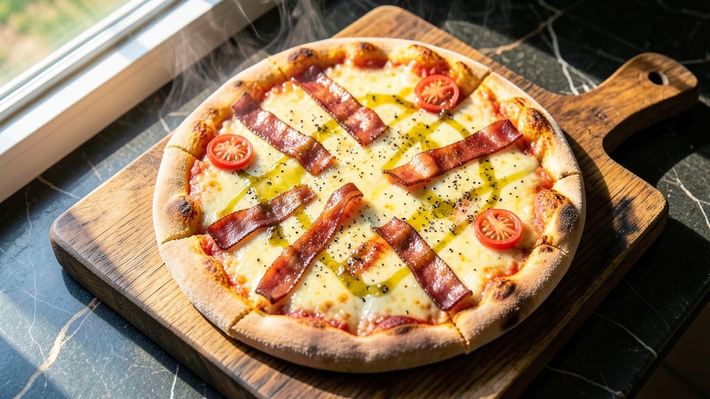 Bacon and Cheese Pizza Recipe: Crispy Crust With Gooey Pulls and Smoky Flavor