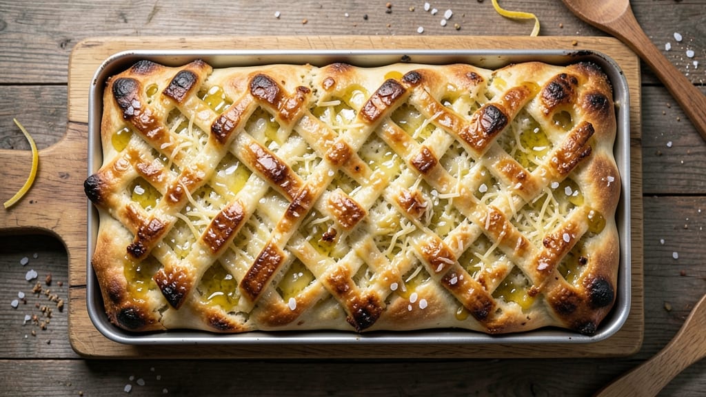 Asiago Cheese Focaccia Bread Recipe: Golden Crust With Melty Cheese Pulls