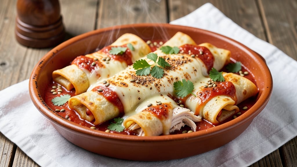 Abuelos Cheese Enchiladas Recipe: Smoky Queso Oaxaca Magic in Red Sauce