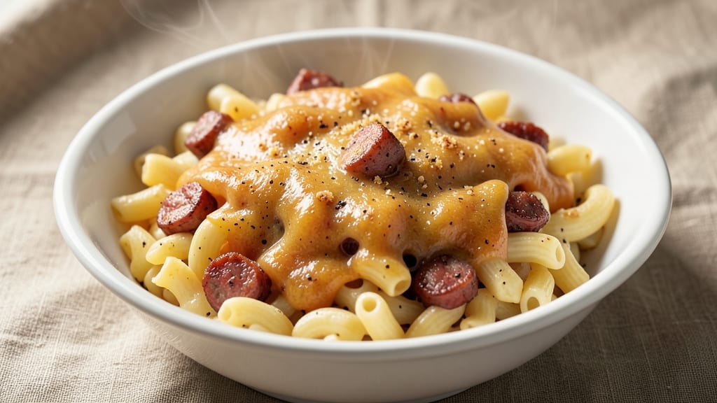 Baked Macaroni and Cheese With Sausage Recipe: Crispy Top, Savory Bite in One Bite