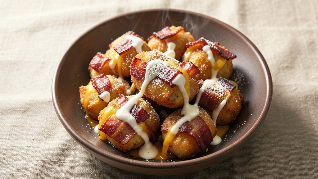 Bacon and Cheese Stuffed Tater Tots Recipe: Crispy Shells With Melty Cheese Rivers