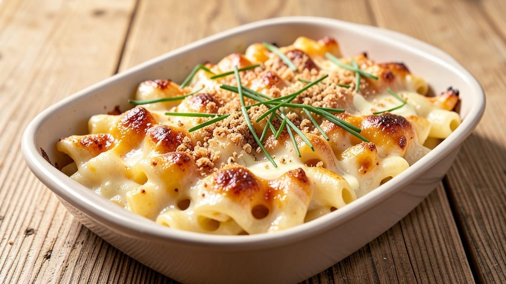 Baked Mac and Cheese with Bechamel Recipe: Triple-Layered Crispy Top and Gooey Core