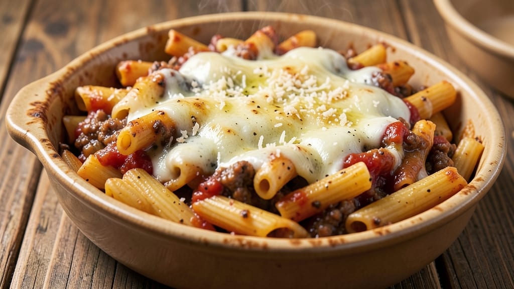 Baked Ziti With Meat and Ricotta Cheese Recipe: Triple-Layered Cheesy Bite Every Forkful