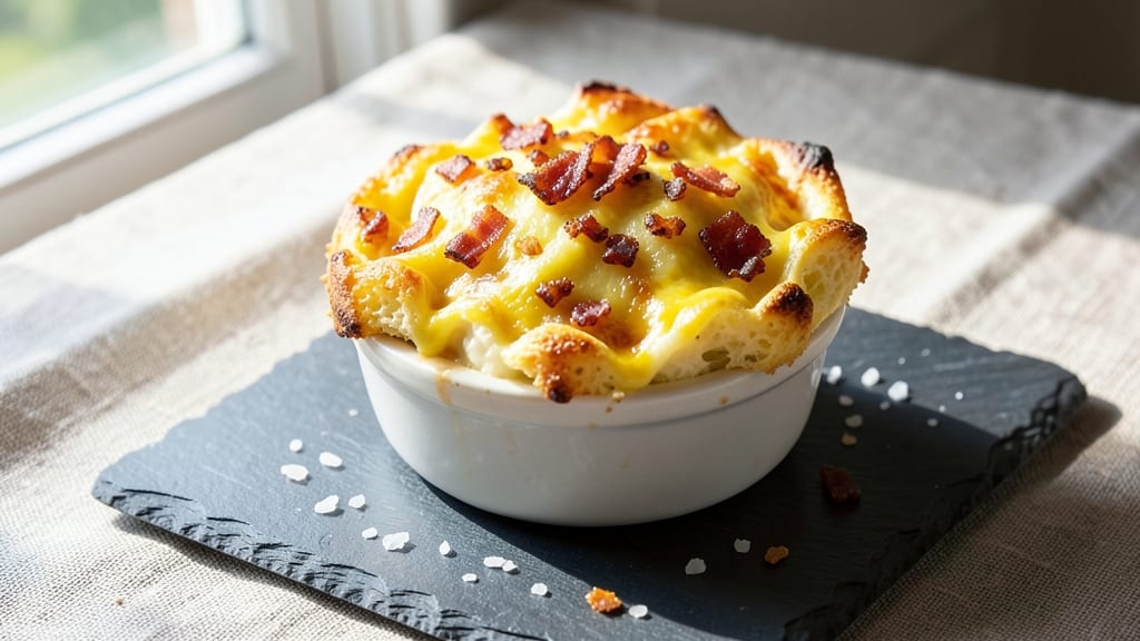 Bacon and Cheese Soufflé Recipe: Golden Rise With Smoky Crunch Inside