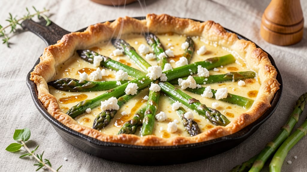 Asparagus and Goats Cheese Quiche Recipe: Golden Crust With Herby Cream Cheese Filling