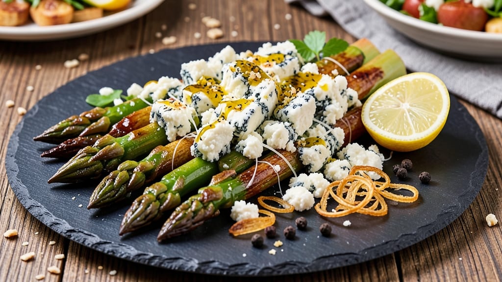 Asparagus and Blue Cheese Recipe: Crispy Roasted Stems With Tangy Creamy Bites