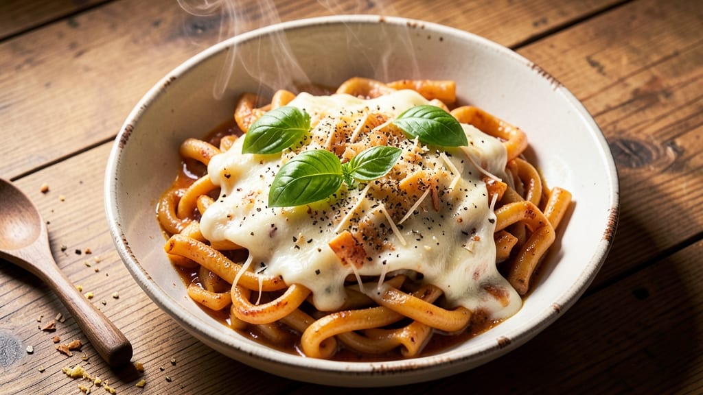 Baked Cheese Mostaccioli Recipe: Al Dente Pasta With Melty Mozzarella Rivers