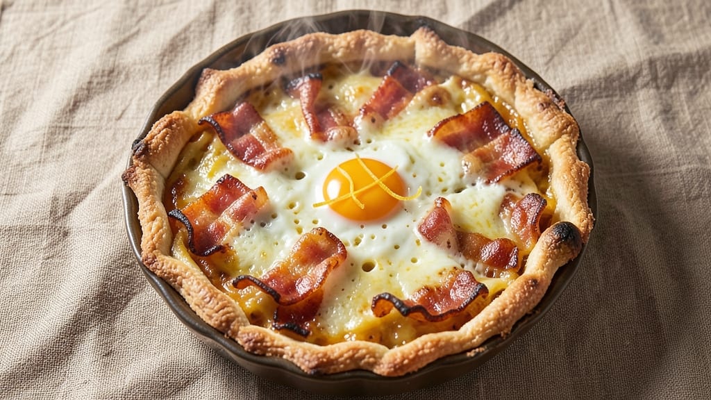 Bacon, Egg, and Cheese Pie Recipe: Flaky Crust Encasing Savory Layers
