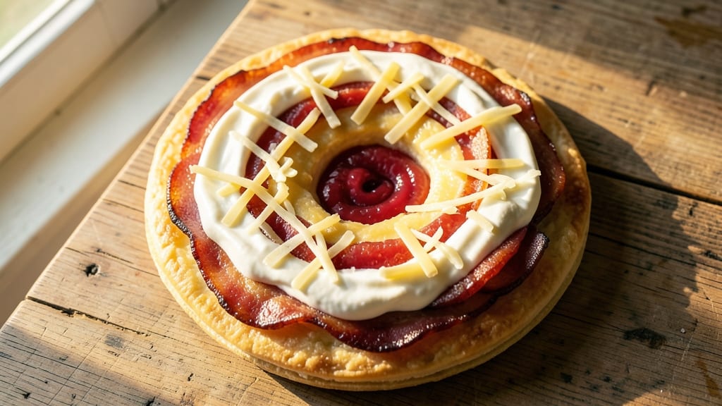 Bacon Cheese Ring with Strawberry Preserves Recipe: Sweet-Savory Breakfast Tower