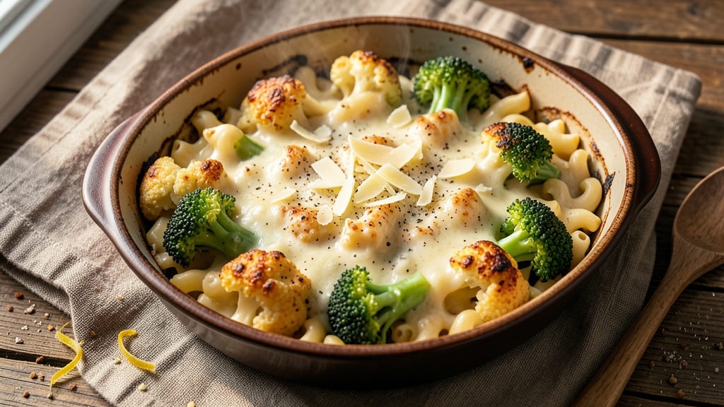 Baked Cauliflower Mac and Cheese Recipe: Blistered Broccoli and Sharp Cheddar Fusion