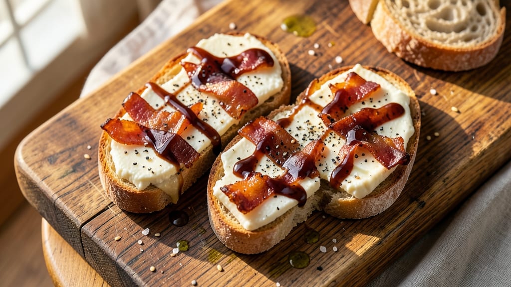 Almond Bacon Cheese Crostini Recipe: Crispy Toasted Bites with Nutty-Smoky Flavor