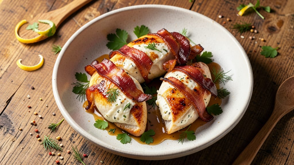 Bacon-Wrapped Cream Cheese Stuffed Chicken Recipe: Crispy Crust Meets Gooey Surprise