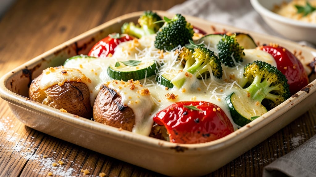 Baked Vegetables Cheese Recipe: Crispy-Topped Comfort Bake in One Dish
