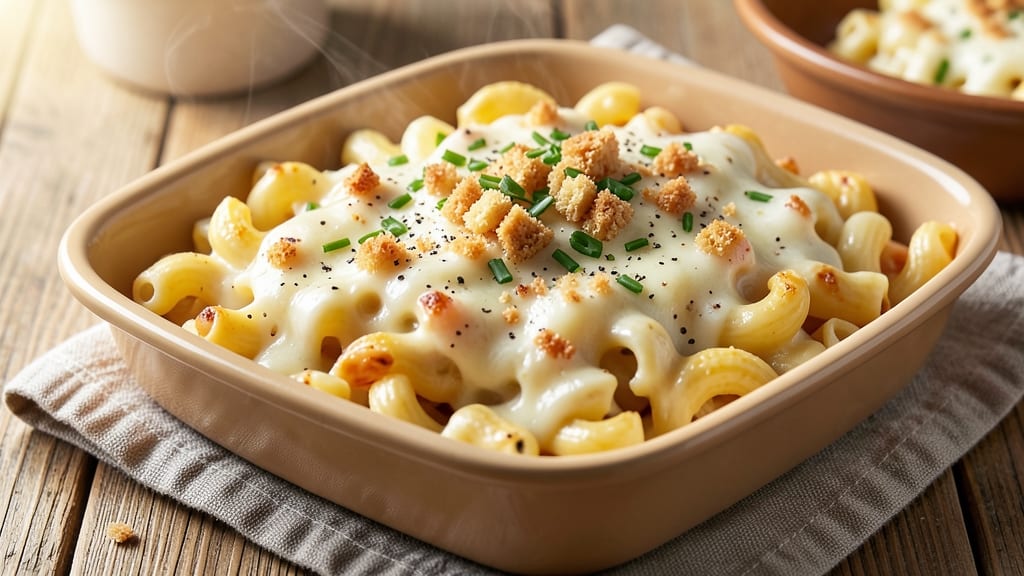 Asiago Macaroni and Cheese Recipe: Bubbly Baked Cheese with Crispy Top