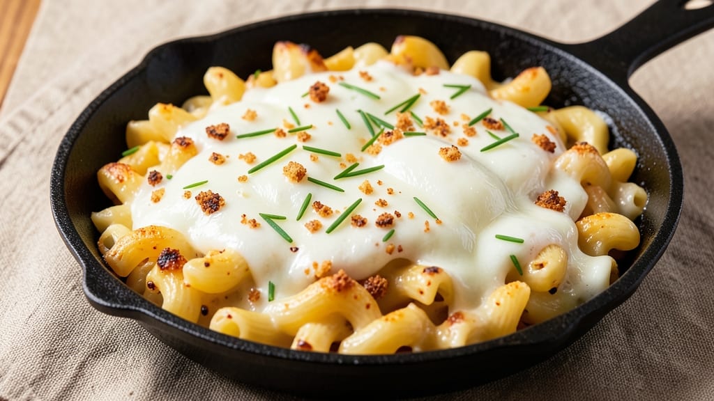 Baked Mac and Cheese Recipe with Mozzarella: Crispy Top, Gooey Pull-Apart Cheese Rivers