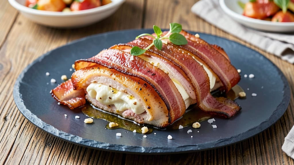 Bacon-Wrapped Cream Cheese Stuffed Chicken Breast Recipe: Crispy Bites With Melty Pulls